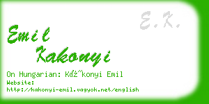 emil kakonyi business card